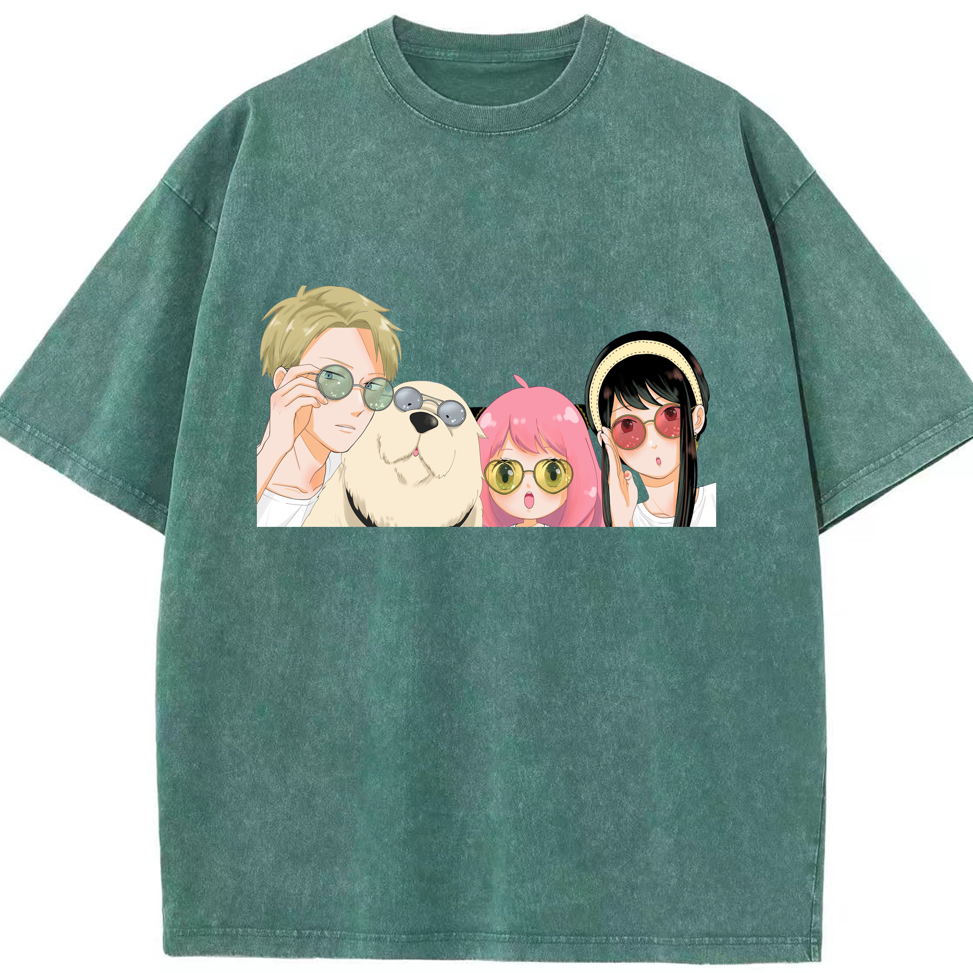 （画像用） SPY×FAMILY间谍家家酒 綿100% ヴィンテージ風 半袖Tシャツ（フロントプリント）